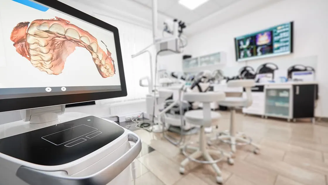 The digital intraoral scanner in a treatment room.